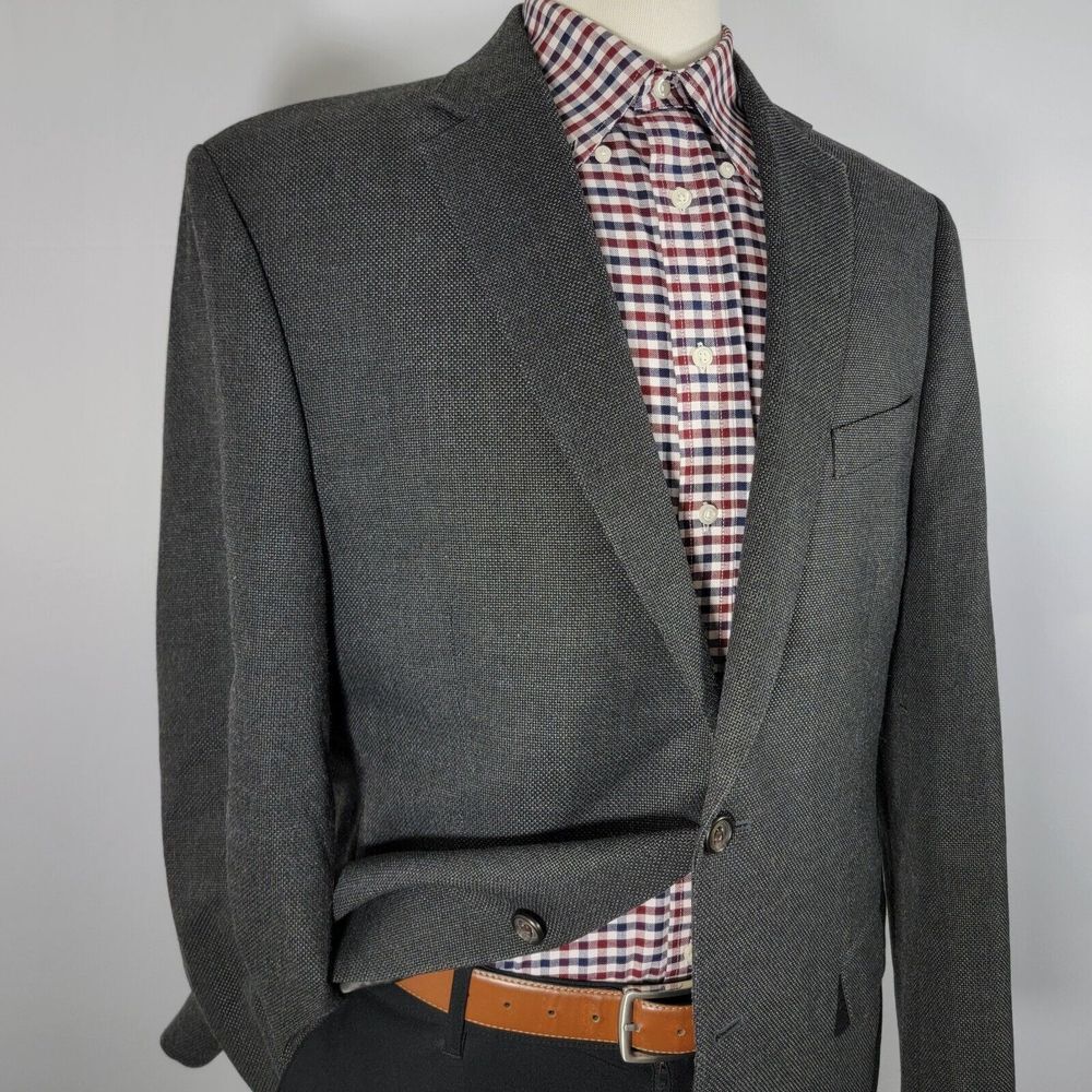 Lauren Ralph Lauren Men's Sport Coat Blazer Two Button Ch Gry Hopsack Poly 44L - Picture 8 of 16